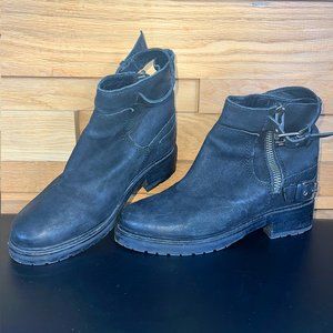 Black Suede Short Boots